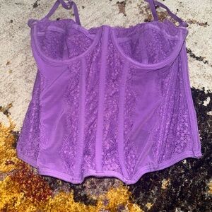 Purple Lace Bustier Top